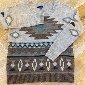 Aztec Print Wool Sweater